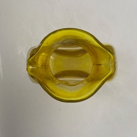 RARE! VINTAGE Blenko Handblown Glass 384 Lemon Yellow Water Bottle Pitcher - Picture 5 of 11